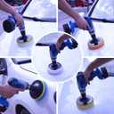 6 Inch Car Polishing & Buffing Sponge Pads Kit Wool Bonnet Pads for Household Electric Drill and Auto Polisher with 8mm M14 Drill Adapter for Washing Cleaning Waxing Dusting, 11PCS