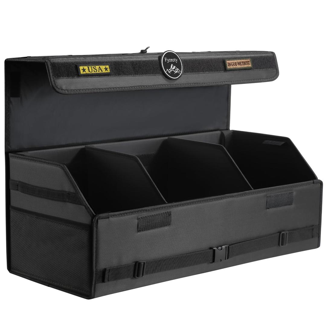 Fyzeoty Car Trunk Organizer for SUV and Sedan, TacticalBlack, 29.5 in