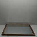 AAZZKANG Rustic Wood Mirror Rectangle Decorative Wall Mirrors with Frame Large 28"x20"for Bedroom Living Room Bathroom Entryway Hanging Brown