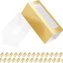 30 Macaron Boxes for 4 or 5 Macarons Gold Macaron Gift Boxes, Candy Boxes, Macarons Box with Clear Window (Interior Measurement 4.8" x 1.9" x 1.9" without Macaron inside)