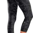 Women's 4D Padded Bike Pants High Waist Cycling Shorts Bicycle Capris 3/4 Biking Tights with Zipper Pockets (Camoblack)