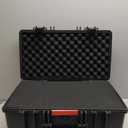 Amazon Basics Hard Protective Camera Case with Wheels, Large, Black, 22"L x 14"W x 9.8"H
