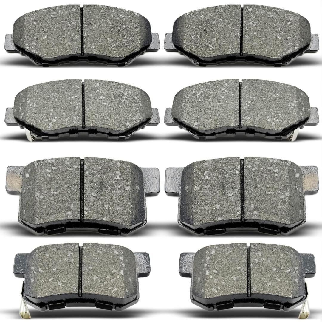 AnnoVinco 8PCS Front & Rear Ceramic Brake Pads Replacement Kit Fits 2013-2015 For Acura ILX, 2012-2015 For Honda Civic, 2003-2007 For Honda Accord(D537 D914)