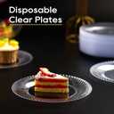 FOCUSLINE 7 Inch Clear Plastic Plates, 100 Count Disposable Heavy Duty Salad Dessert Plates, Premium Hard Plastic for Weddings, Parties & Events