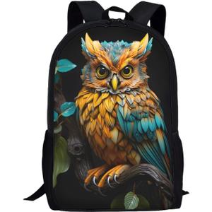 Owl School Backpack For Girls Boys Kids,Lightweight Elementary Student Bookbag Perfect for Back to School (Color 8)