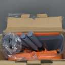 Broom and Dustpan Set for Home, Broom and Dustpan Combo for Office, Long Handle Broom with Upright Standing Dust pan,Indoor&Outdoor Sweeping (Gray&Orange)