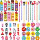 Teling 260 Pcs Scented Bookmarks and Smelly Pencils with Cute Toppers Set Include Scratch and Sniff Stickers Fun Pencils Fruit Food Theme Gift for Study Supplies