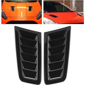 Universal Bonnet Air Vents,2pcs Engine Hood Car Exterior Parts,Intake Scoop Bonnet Vent Hood Air Vent Trim Cover for Focus RS MK2 Style (Glossy Black) 