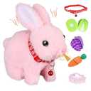 Jimate Bunny Toys for Kids Aged 3-7, Hopping Bunny Toy with Realistic Jumping, Wiggling Ears, and Sound Effects, Ideal Rabbit Toys for Girls and Boys for Birthdays, Easter, Missing detail
