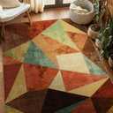 YIHOUSE Brown Area Rug 5x7 Ft, Geometric Burnt Orange Area Rug Non Slip,Farmhouse Rugs Washable,Vintage Burgundy Rugs for Bedroom, Boho Carpets for Kitchen,Dining Room