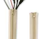 Flexible Cable Management Sleeve with Zipper - Extendable Cord Organizer System Wrap Wire Cable Cover Sleeve Holder, Keep Home & Office Clean Safe Protector for TV/Media, Beige, 39 Inches, 2 Pcs
