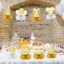 Uiorgui Happy Birthday Table Decorations, 8Pcs White Gold Birthday Decorations for Women Men Table Centerpieces for Birthday Party 16th 18th 21st 30th 40th 50th 60th Birthday Table Sign Toppers Decor