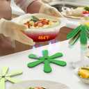 IPOW Festive Silicone Tree Trivet Set for Hot Pots & Pans - Heat-Resistant, Space-Saving Holiday Kitchen Decor & Practical Gift (Dishwasher Safe) (Green)