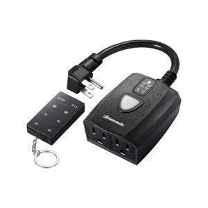 DEWENWILS Dusk to Dawn Dimmer, Outdoor Dimmer for String Light with Remote Dimmer Switch, 100 FT Wireless Remote Control Dimming Timer for Led Light or Lamp Patio Lights