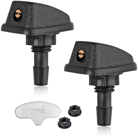 Pack Of 2 Xislet Windshield Washer Nozzle Universal 2Pcs Aimable Front Windshield Sprayer Nozzle, Fit for Most Cars and Old Trucks, Included Brass Adjuster