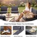 NettyPro Patio Cushion Covers Replacement Set 4 Water Repellent UV Resistant Outdoor Chair Seat Cushion Slipcover with Zipper and Tie, 24 x 22 x 4 Inch, Grey