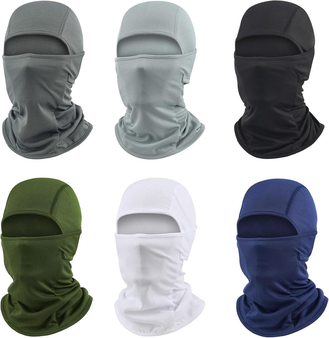 6 Packs Ski Mask Sun UV Protection Hood Breathable, Balaclava Face Mask for Men Women - Motorcycle Fish (One Size)