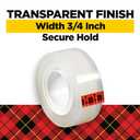 Scotch Transparent Tape, 1 Inch Core, Refills, 3/4 in. x 1,000 in., 24 Clear Tape Refill Rolls