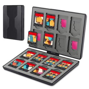 fivtek Game Card Case for Nintendo Switch2/Switch/Switch Lite/OLED, Switch Game Holder Storage Card Portable Cartridge Case with 16 Game Card Slots and 16 Micro SD Card Slots