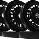 Fitvids 2" Olympic Bumper Plate Weight Plates with Steel Hub, (2X 25LB), Black