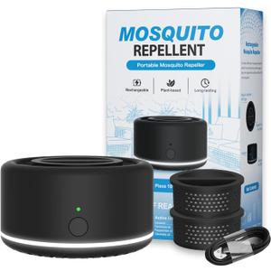 Mosquito Repellent Outdoor Patio Rechargeable Portable Insect Repeller Indoor 30 ft Mosquito-Free Protection Bug Repellent Device Camping Hiking Outing 2 Refills (Black) Mosquito Repellent Outdoor Patio Rechargeable Portable Insect Repeller Indoor 30 ft Mosquito-Free Protection Bug Repellent Device Camping Hiking Outing 2 Refills (Black)