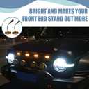 4PCS LED Grille Lights, Bright Amber LED Grill Lights with Wiring Harness, Waterproof Front Grill Trim Lamps, Vehicle Exterior Grille Lamps Replacement for 2016-2019 Tacoma TRD PRO Front Grille