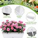 Window Boxes Planters 24 Inch Plastic, White, 4 Pcs