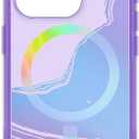 OtterBox iPhone 15 Pro (ONLY) - Symmetry Series+ Case - Clear/Purple, Snaps to MagSafe, Ultra-Sleek, Raised Edges Protect Camera & Screen - Non-Retail Packaging