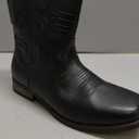 IUV Cowboy Boots For Men Western Boot Classic American Flag Embroidered Square Toe Mid-Calf Boots (11, Black)