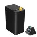 Black Bathroom Trash Can 2.6 Gallon Motion Sensor Trash Cans Automatic Touchless Garbage Bin Small Smart Trash Can for Bathroom,Kitchen, Toilet, Bedroom, RV
