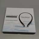 Bluetooth 5.3 Neckband Bluetooth Headphone, Sweat Resistant Noise Cancelling Stereo Headphones, and Retractable Ear Tips for Music, Conference, Videos（Bright Black) Model V5.3+EDR