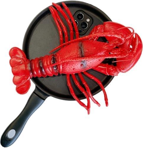 TRADAY Funny Lobster Phone Case Compatible with iPhone 17 Pro Max 3D Frying Pan Phone Case Novelty Food Cases
