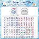 Mykng Nzw166Pcs American Mahjong Tiles Set with Mat, Racks and Accessories, 1.2''