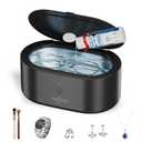 JeaTone Ultrasonic Jewelry Cleaner, 46KHz Sonic Jewelry Cleaner Machine for All Jewelry, Eyeglasses, Retainers, Dentures, Rings, Watches, Earrings & More, 304 Stainless Steel 20oz Cleaning Pod (Black)