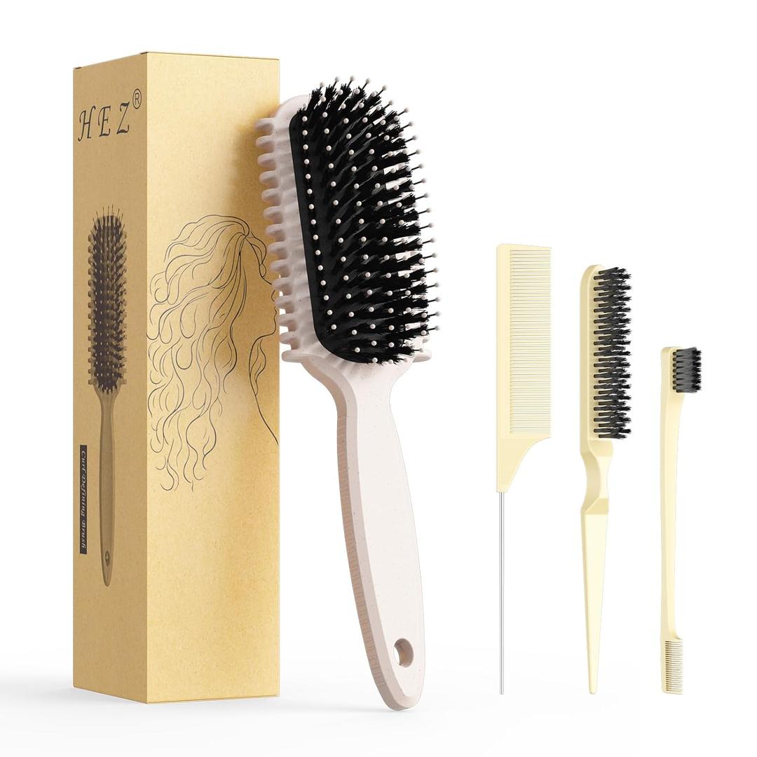 Curl Defining Brush, Curly Hair Brush, Slick Back Hair Brush, For Combing and Shaping Curls in All Hairstyles to Reduce Pulling (Beige)