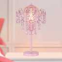 Small Pink Crystal Bedside Table Lamp End Table Lamp Nightstand Lamp for Bedroom Living Room Office H20.4'' W11.81'' 1-Light E26