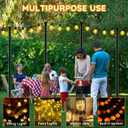 AHRLHR 4 Pack String Light Poles,Poles for Outdoor String lights10 Ft Metal Poles with Fork for Outdoor String Lights,Outdoor Light Poles with Fork,Patio,Deck,Backyard