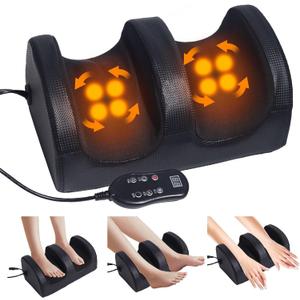 Jenmayt Shiatsu Foot and Calf Massager with Heat, Deep Rolling Foot Massager Wired Remote, Foot Massager Machine for Pain Relief, Plantar Fasciitis, Neuropathy Promotes Blood Circulation