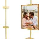 Sturdy Tabletop Picture Frame Stands, Adjustable Size Table Easels, Heavy Metal Base for Display,Picture Frame Holder Art Display Stand, Signs, Canvas (Gold)
