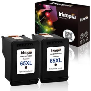 Inktopia Remanufactured Ink Cartridge Replacement for HP 65 XL 65XL N9K04AN for HP Envy 5055 5052 5058 DeskJet 3755 2655 3720 3722 3723 3730 3732 3752 3758 2652 2624 Printer (2 Black)