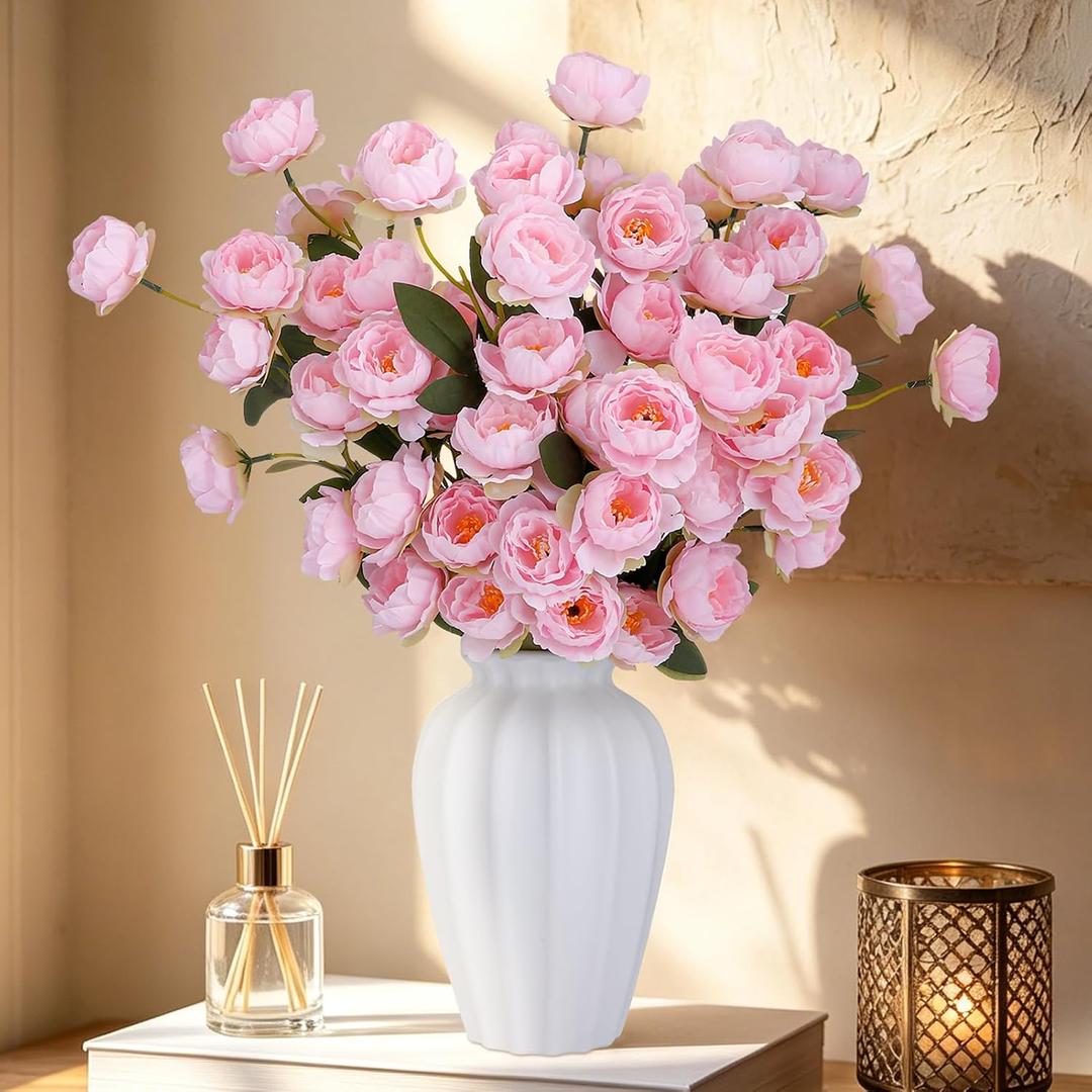 8 Pack Artificial Peonies for Vase, 31 Inch Long Stem Fake Peony