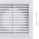 4 Inch Fit - White Plastic Vent Cover - Exhaust Dryer Vent Cover - Built-in Protection Screen and Screws Included - Outside Dimensions: 6.7 x 6.7 Inches