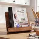 Beautiful Cookbook Stand for Your Kitchen Counter - Solid Wood Stand Easily Keeps Cook or Recipe Books Open for Convenient Cooking - Perfectly Fits Your iPad/Tablet and Enhances Any Kitchen Decor