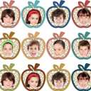 3 x Kosiz 60 Pcs Apple Decorations for Classroom Back to School Cutouts Boho Bulletin Board Decor Apple Paper Cut Decoration for Classroom Office Back to School Boho Party Wall Decor, 12 Styles