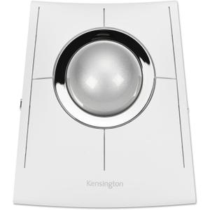 Kensington SlimBlade Pro EQ Wireless Trackball, Bluetooth, 2.4GHz Connection, Rechargeable, Programmable Buttons, White/Silver Ball