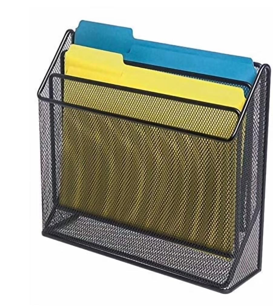 1InTheOffice 3 Tiers File Folder Organizer, Desk Sorter, Black Mesh