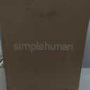 simplehuman 50 Liter / 13 Gallon Semi-Round Kitchen Step Trash Can with Secure Slide Lock, Black Plastic