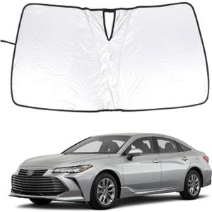 Windshield Sun Shade for Toyota Avalon 2019-2024, Front Windshield Sunshade, Sun Visor Blocker, UV Protector, Heat Shield Keep Your Vehicle Cool, Lightweight & Portable (White)