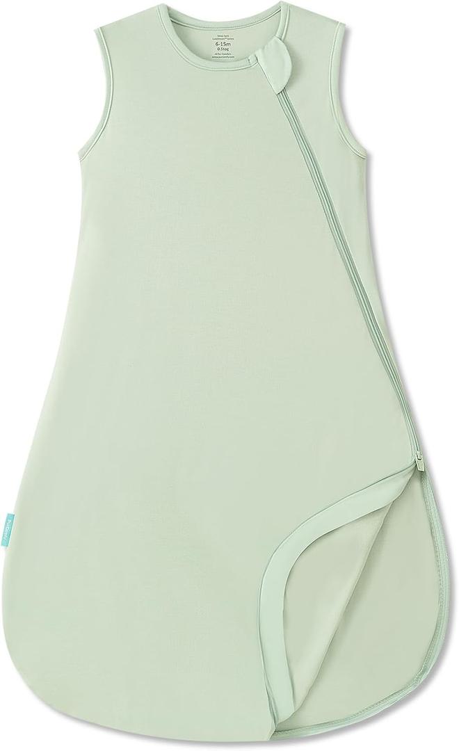 PurComfy Supersoft Sleep Sack 0.5 TOG, Premium Bamboo Viscose Sleeping Bag Thin Baby Wearable Blanket 2-Way Zipper Sleep Sack (Sage) 15-24m