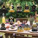 10Pcs Graduation Decorations 2026 Class of 2026 Congrats Grad Table Honeycomb Centerpieces Graduation Party Supplies for kindergarten K-12th College Any Grade Black